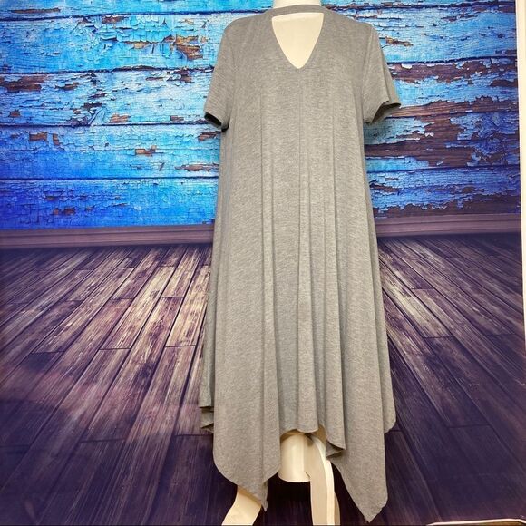 Torrid Grey cutout mock neck trapeze Dress 1 1x - Picture 2 of 9